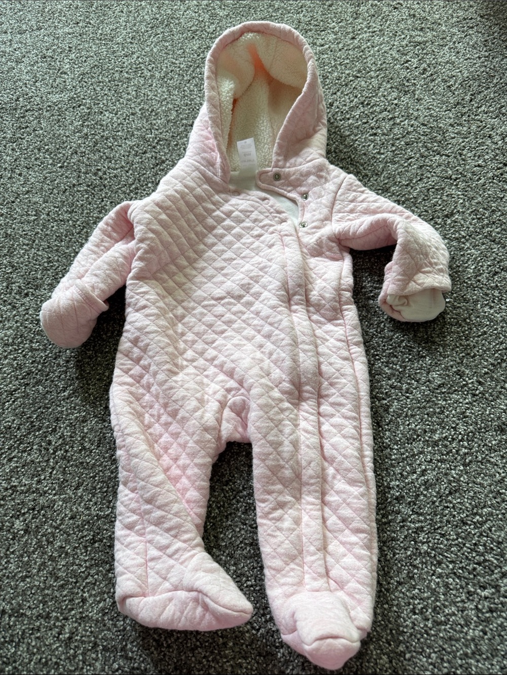 Carter’s Pink Quilted Hooded Baby One-Piece Snowsuit